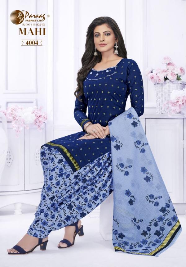 Paraag Mahi Vol-4 Cotton Designer Patiyala Dress Material